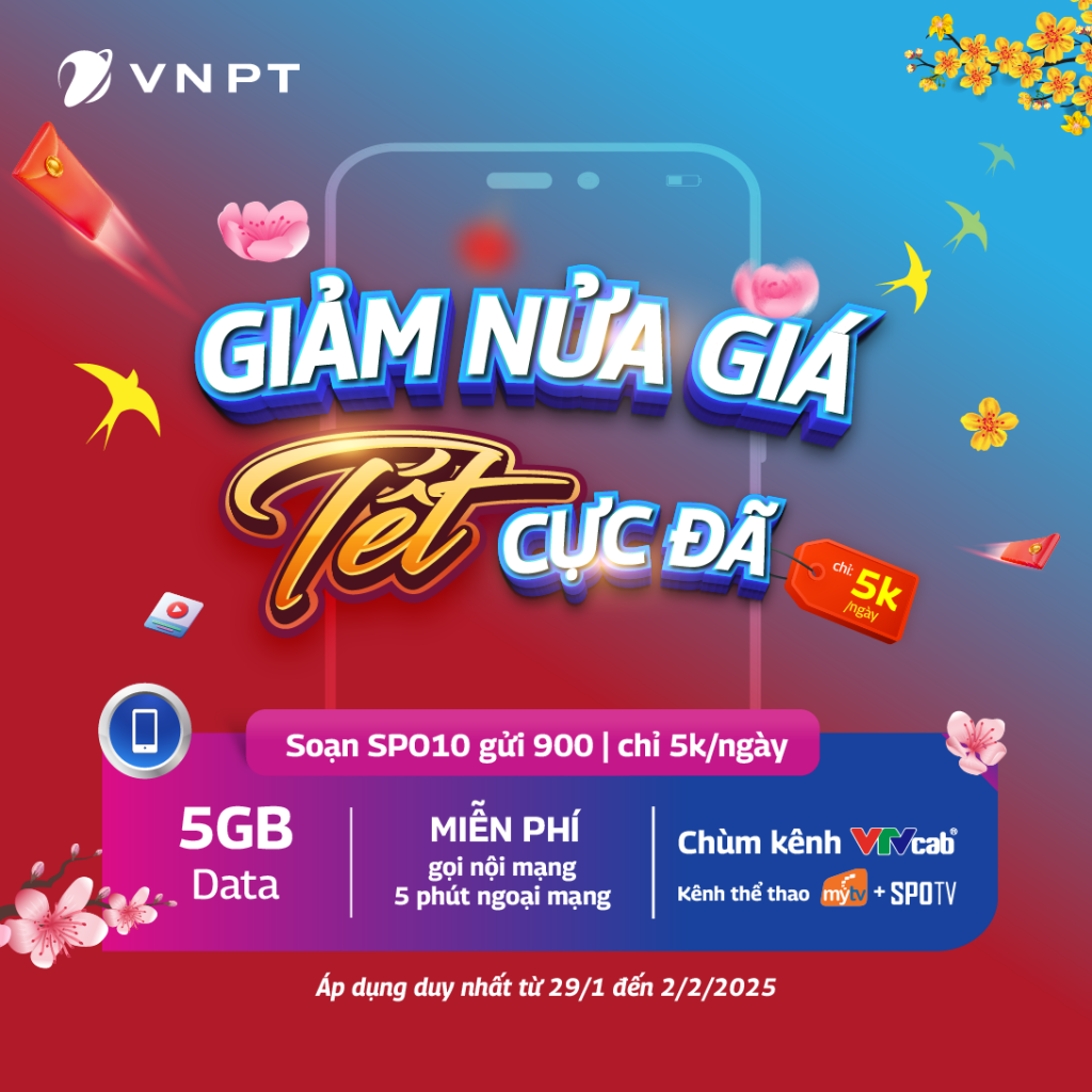 Gói cước SPOTV10 - Giảm nửa giá, Tết cực đã